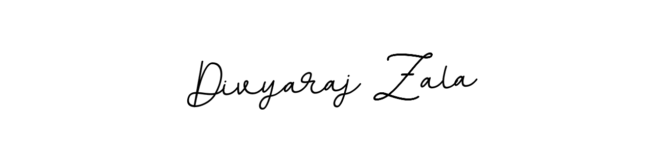 How to make Divyaraj Zala name signature. Use BallpointsItalic-DORy9 style for creating short signs online. This is the latest handwritten sign. Divyaraj Zala signature style 11 images and pictures png