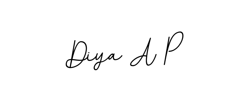 Create a beautiful signature design for name Diya A P. With this signature (BallpointsItalic-DORy9) fonts, you can make a handwritten signature for free. Diya A P signature style 11 images and pictures png