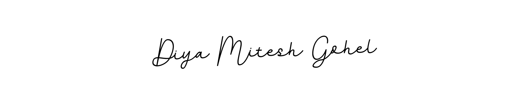 Make a beautiful signature design for name Diya Mitesh Gohel. With this signature (BallpointsItalic-DORy9) style, you can create a handwritten signature for free. Diya Mitesh Gohel signature style 11 images and pictures png