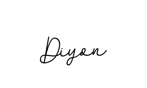 Use a signature maker to create a handwritten signature online. With this signature software, you can design (BallpointsItalic-DORy9) your own signature for name Diyon. Diyon signature style 11 images and pictures png