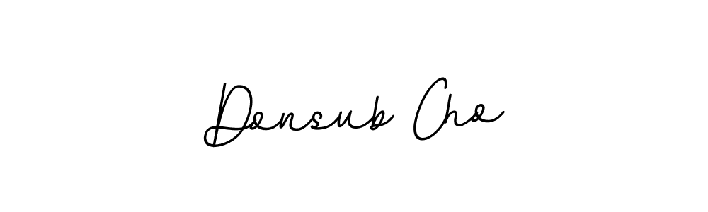 The best way (BallpointsItalic-DORy9) to make a short signature is to pick only two or three words in your name. The name Donsub Cho include a total of six letters. For converting this name. Donsub Cho signature style 11 images and pictures png