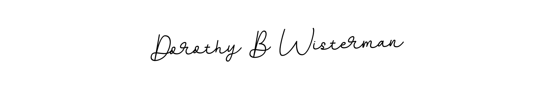 How to make Dorothy B Wisterman name signature. Use BallpointsItalic-DORy9 style for creating short signs online. This is the latest handwritten sign. Dorothy B Wisterman signature style 11 images and pictures png