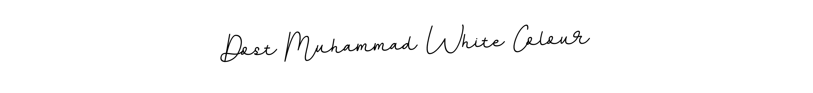 How to make Dost Muhammad White Colour name signature. Use BallpointsItalic-DORy9 style for creating short signs online. This is the latest handwritten sign. Dost Muhammad White Colour signature style 11 images and pictures png