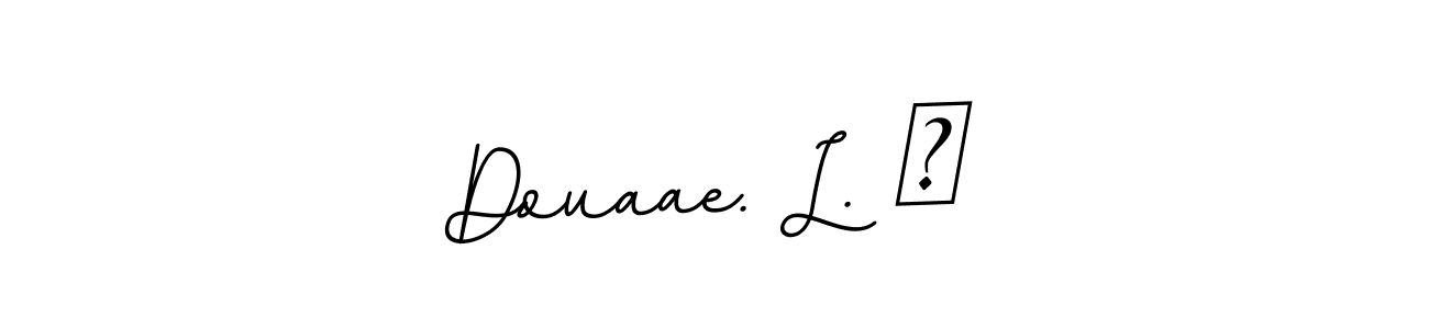 The best way (BallpointsItalic-DORy9) to make a short signature is to pick only two or three words in your name. The name Douaae. L. م include a total of six letters. For converting this name. Douaae. L. م signature style 11 images and pictures png