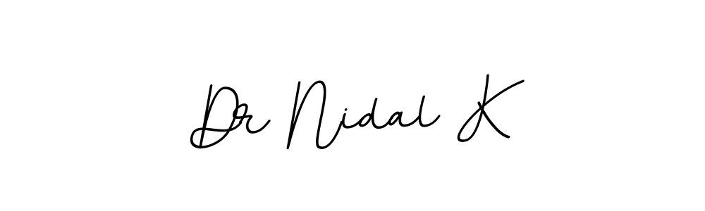 How to make Dr Nidal K name signature. Use BallpointsItalic-DORy9 style for creating short signs online. This is the latest handwritten sign. Dr Nidal K signature style 11 images and pictures png