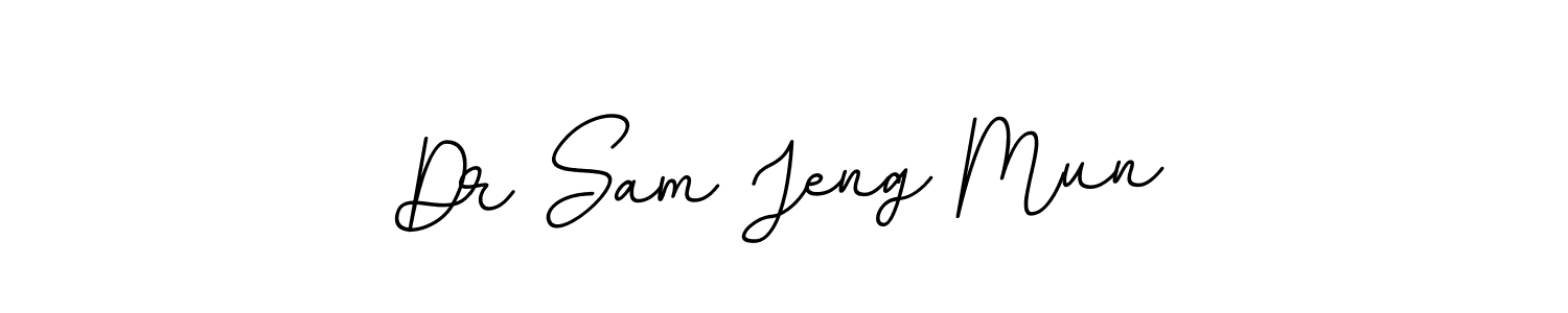 You should practise on your own different ways (BallpointsItalic-DORy9) to write your name (Dr Sam Jeng Mun) in signature. don't let someone else do it for you. Dr Sam Jeng Mun signature style 11 images and pictures png