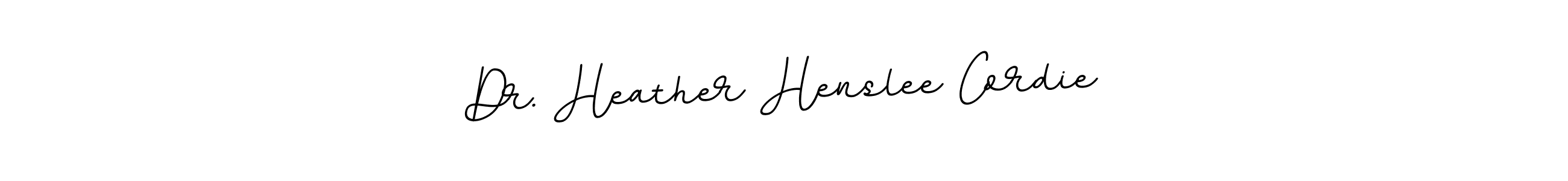 The best way (BallpointsItalic-DORy9) to make a short signature is to pick only two or three words in your name. The name Dr. Heather Henslee Cordie include a total of six letters. For converting this name. Dr. Heather Henslee Cordie signature style 11 images and pictures png