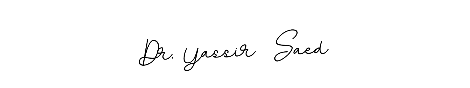 The best way (BallpointsItalic-DORy9) to make a short signature is to pick only two or three words in your name. The name Dr. Yassir  Saed include a total of six letters. For converting this name. Dr. Yassir  Saed signature style 11 images and pictures png