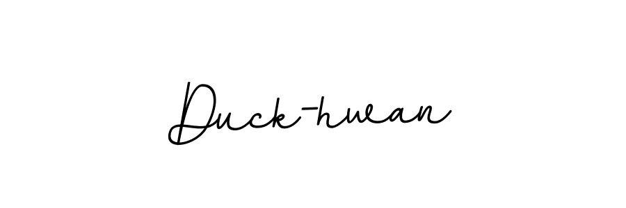 Make a beautiful signature design for name Duck-hwan. With this signature (BallpointsItalic-DORy9) style, you can create a handwritten signature for free. Duck-hwan signature style 11 images and pictures png