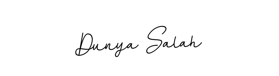 Make a beautiful signature design for name Dunya Salah. With this signature (BallpointsItalic-DORy9) style, you can create a handwritten signature for free. Dunya Salah signature style 11 images and pictures png