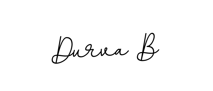 How to make Durva B name signature. Use BallpointsItalic-DORy9 style for creating short signs online. This is the latest handwritten sign. Durva B signature style 11 images and pictures png