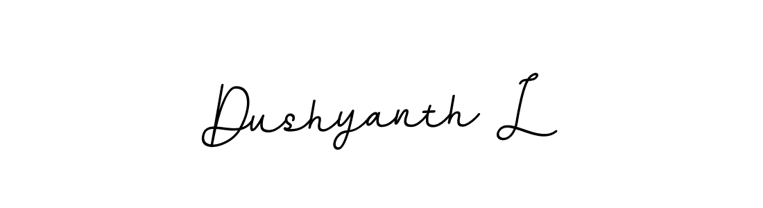 Create a beautiful signature design for name Dushyanth L. With this signature (BallpointsItalic-DORy9) fonts, you can make a handwritten signature for free. Dushyanth L signature style 11 images and pictures png