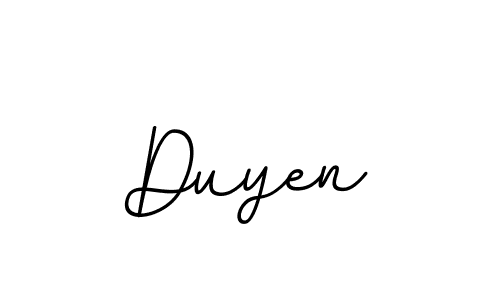 Use a signature maker to create a handwritten signature online. With this signature software, you can design (BallpointsItalic-DORy9) your own signature for name Duyen. Duyen signature style 11 images and pictures png