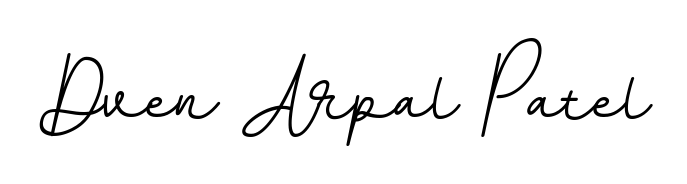 Looking for an artistic signature for Dven Arpal Patel? The BallpointsItalic-DORy9 calligraphy style gives a sophisticated flow suitable for business cards and emails. Dven Arpal Patel signature style 11 images and pictures png