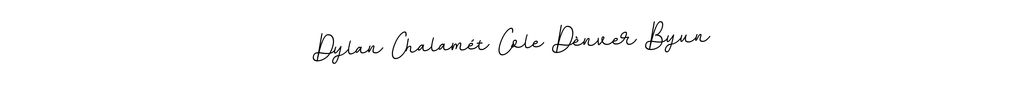 This is the best signature style for the Dylan Chalamét Cole Dènver Byun name. Also you like these signature font (BallpointsItalic-DORy9). Mix name signature. Dylan Chalamét Cole Dènver Byun signature style 11 images and pictures png