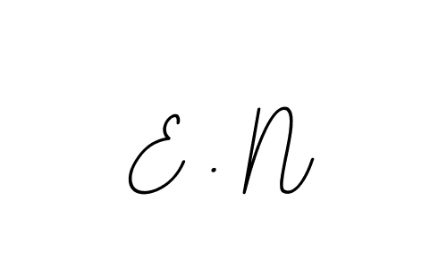 Make a beautiful signature design for name E . N. With this signature (BallpointsItalic-DORy9) style, you can create a handwritten signature for free. E . N signature style 11 images and pictures png