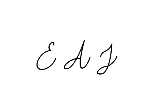 Use a signature maker to create a handwritten signature online. With this signature software, you can design (BallpointsItalic-DORy9) your own signature for name E A J. E A J signature style 11 images and pictures png