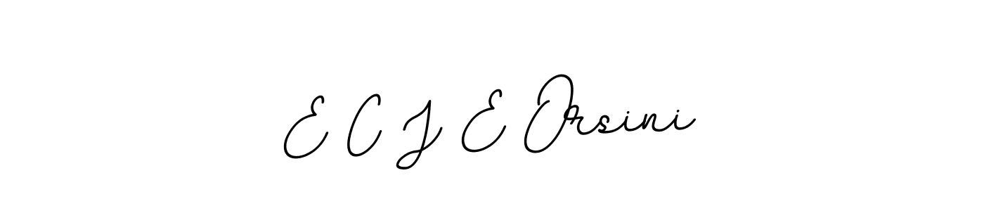 This is the best signature style for the E C J E Orsini name. Also you like these signature font (BallpointsItalic-DORy9). Mix name signature. E C J E Orsini signature style 11 images and pictures png