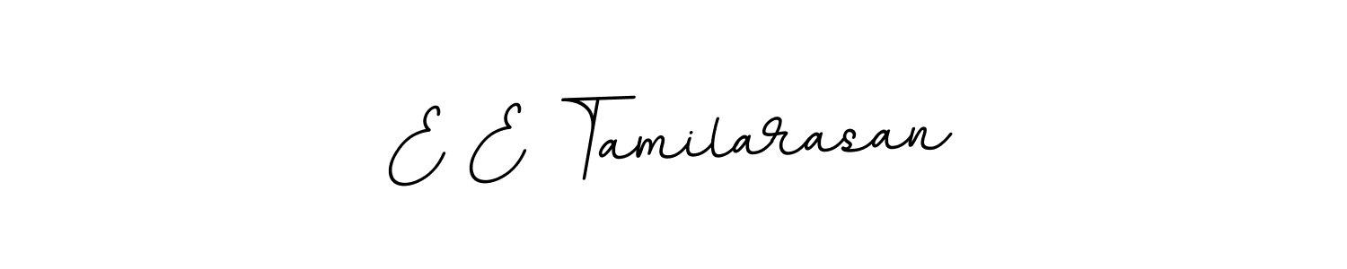 The best way (BallpointsItalic-DORy9) to make a short signature is to pick only two or three words in your name. The name E E Tamilarasan include a total of six letters. For converting this name. E E Tamilarasan signature style 11 images and pictures png
