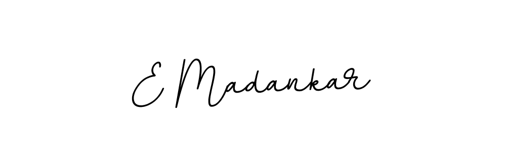 Use a signature maker to create a handwritten signature online. With this signature software, you can design (BallpointsItalic-DORy9) your own signature for name E Madankar. E Madankar signature style 11 images and pictures png