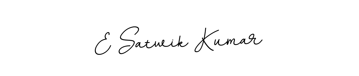 How to make E Satwik Kumar name signature. Use BallpointsItalic-DORy9 style for creating short signs online. This is the latest handwritten sign. E Satwik Kumar signature style 11 images and pictures png
