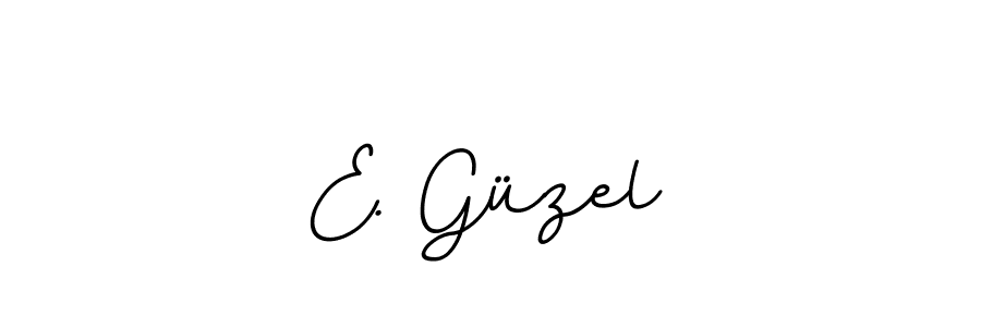 How to make E. Güzel name signature. Use BallpointsItalic-DORy9 style for creating short signs online. This is the latest handwritten sign. E. Güzel signature style 11 images and pictures png