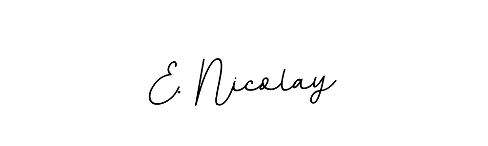 Make a beautiful signature design for name E. Nicolay. With this signature (BallpointsItalic-DORy9) style, you can create a handwritten signature for free. E. Nicolay signature style 11 images and pictures png