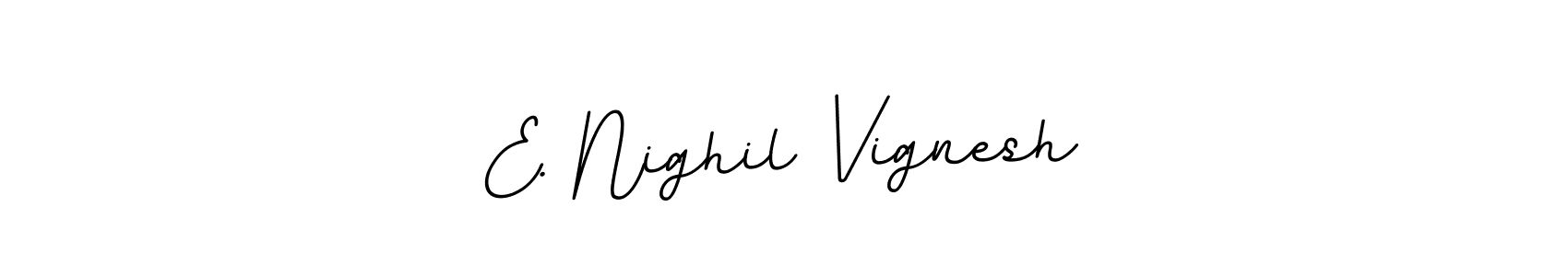 if you are searching for the best signature style for your name E. Nighil Vignesh. so please give up your signature search. here we have designed multiple signature styles  using BallpointsItalic-DORy9. E. Nighil Vignesh signature style 11 images and pictures png