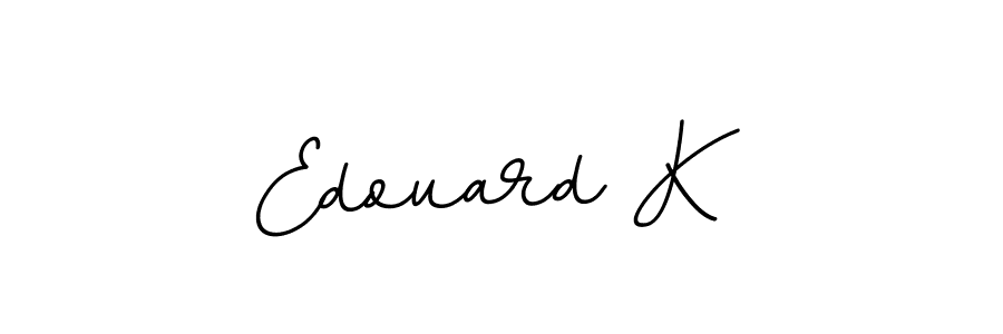 How to make Edouard K name signature. Use BallpointsItalic-DORy9 style for creating short signs online. This is the latest handwritten sign. Edouard K signature style 11 images and pictures png