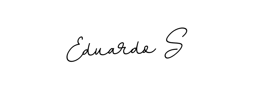 The best way (BallpointsItalic-DORy9) to make a short signature is to pick only two or three words in your name. The name Eduardo S include a total of six letters. For converting this name. Eduardo S signature style 11 images and pictures png