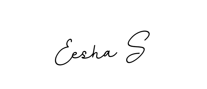 You should practise on your own different ways (BallpointsItalic-DORy9) to write your name (Eesha S) in signature. don't let someone else do it for you. Eesha S signature style 11 images and pictures png