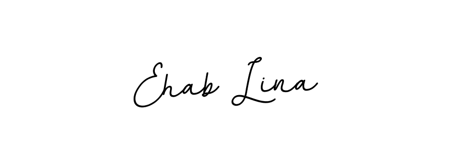 The best way (BallpointsItalic-DORy9) to make a short signature is to pick only two or three words in your name. The name Ehab Lina include a total of six letters. For converting this name. Ehab Lina signature style 11 images and pictures png