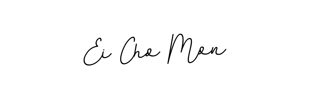 The best way (BallpointsItalic-DORy9) to make a short signature is to pick only two or three words in your name. The name Ei Cho Mon include a total of six letters. For converting this name. Ei Cho Mon signature style 11 images and pictures png