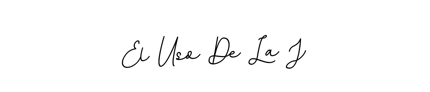 This is the best signature style for the El Uso De La J name. Also you like these signature font (BallpointsItalic-DORy9). Mix name signature. El Uso De La J signature style 11 images and pictures png