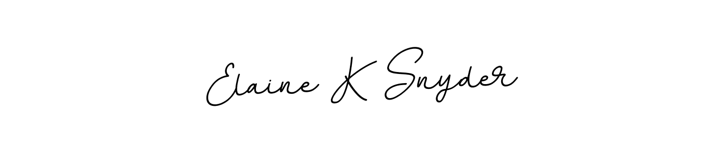 You should practise on your own different ways (BallpointsItalic-DORy9) to write your name (Elaine K Snyder) in signature. don't let someone else do it for you. Elaine K Snyder signature style 11 images and pictures png