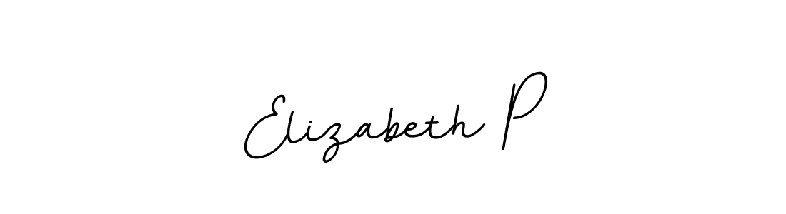 The best way (BallpointsItalic-DORy9) to make a short signature is to pick only two or three words in your name. The name Elizabeth P include a total of six letters. For converting this name. Elizabeth P signature style 11 images and pictures png