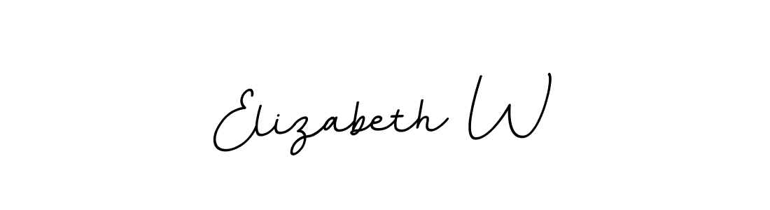 How to make Elizabeth W name signature. Use BallpointsItalic-DORy9 style for creating short signs online. This is the latest handwritten sign. Elizabeth W signature style 11 images and pictures png