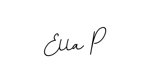 How to make Ella P name signature. Use BallpointsItalic-DORy9 style for creating short signs online. This is the latest handwritten sign. Ella P signature style 11 images and pictures png