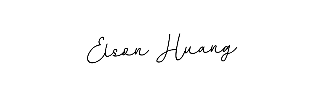 Make a beautiful signature design for name Elson Huang. With this signature (BallpointsItalic-DORy9) style, you can create a handwritten signature for free. Elson Huang signature style 11 images and pictures png