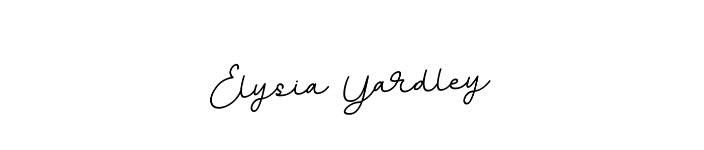 How to make Elysia Yardley name signature. Use BallpointsItalic-DORy9 style for creating short signs online. This is the latest handwritten sign. Elysia Yardley signature style 11 images and pictures png