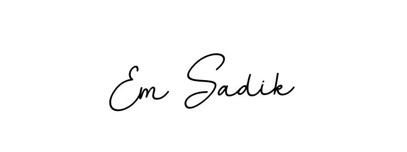 Design your own signature with our free online signature maker. With this signature software, you can create a handwritten (BallpointsItalic-DORy9) signature for name Em Sadik. Em Sadik signature style 11 images and pictures png