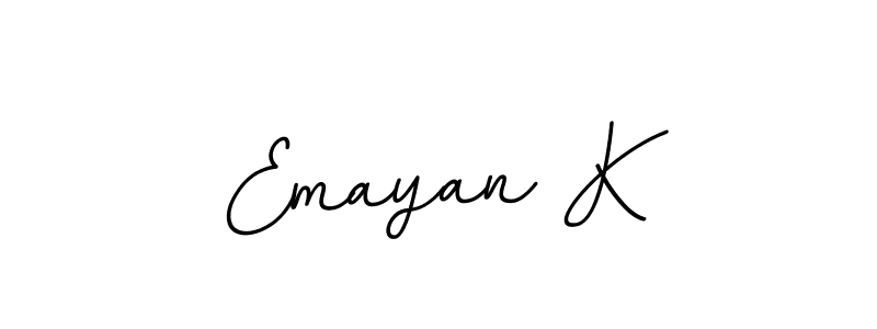Use a signature maker to create a handwritten signature online. With this signature software, you can design (BallpointsItalic-DORy9) your own signature for name Emayan K. Emayan K signature style 11 images and pictures png