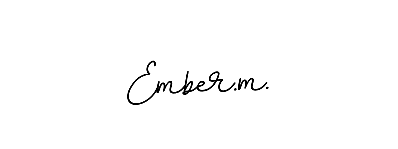 The best way (BallpointsItalic-DORy9) to make a short signature is to pick only two or three words in your name. The name Ember.m. include a total of six letters. For converting this name. Ember.m. signature style 11 images and pictures png