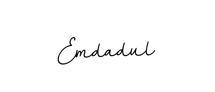Use a signature maker to create a handwritten signature online. With this signature software, you can design (BallpointsItalic-DORy9) your own signature for name Emdadul. Emdadul signature style 11 images and pictures png