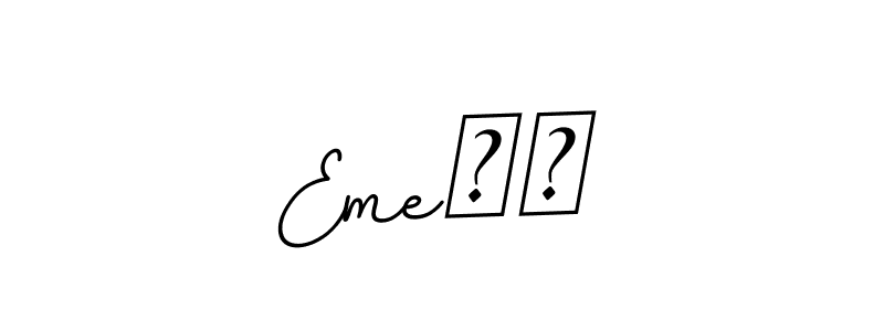 The best way (BallpointsItalic-DORy9) to make a short signature is to pick only two or three words in your name. The name Eme⁹³ include a total of six letters. For converting this name. Eme⁹³ signature style 11 images and pictures png