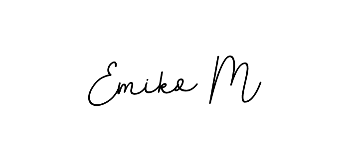 Create a beautiful signature design for name Emiko M. With this signature (BallpointsItalic-DORy9) fonts, you can make a handwritten signature for free. Emiko M signature style 11 images and pictures png
