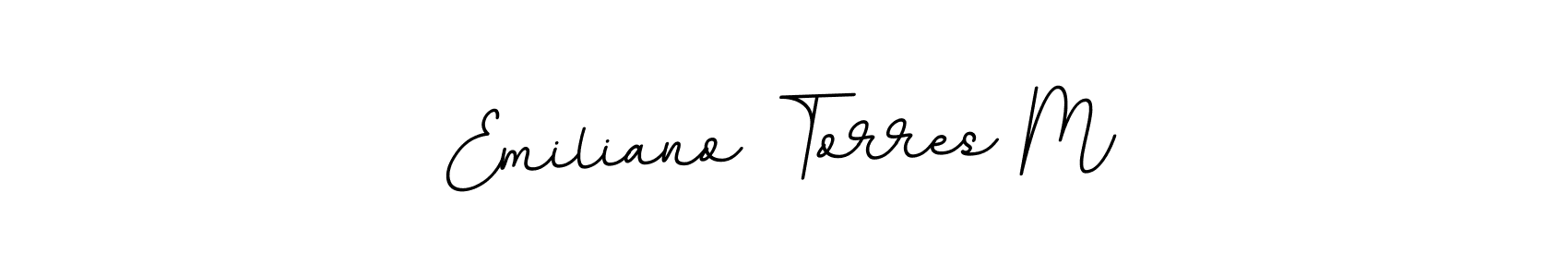 Create a beautiful signature design for name Emiliano Torres M. With this signature (BallpointsItalic-DORy9) fonts, you can make a handwritten signature for free. Emiliano Torres M signature style 11 images and pictures png