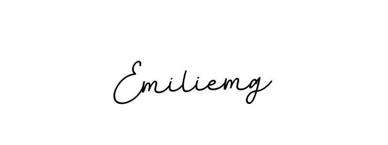 Design your own signature with our free online signature maker. With this signature software, you can create a handwritten (BallpointsItalic-DORy9) signature for name Emiliemg. Emiliemg signature style 11 images and pictures png