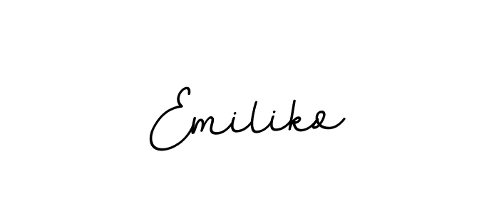 Use a signature maker to create a handwritten signature online. With this signature software, you can design (BallpointsItalic-DORy9) your own signature for name Emiliko. Emiliko signature style 11 images and pictures png