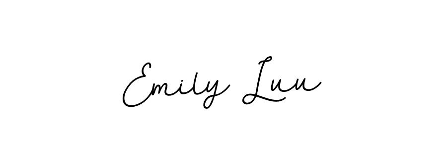 Make a beautiful signature design for name Emily Luu. With this signature (BallpointsItalic-DORy9) style, you can create a handwritten signature for free. Emily Luu signature style 11 images and pictures png